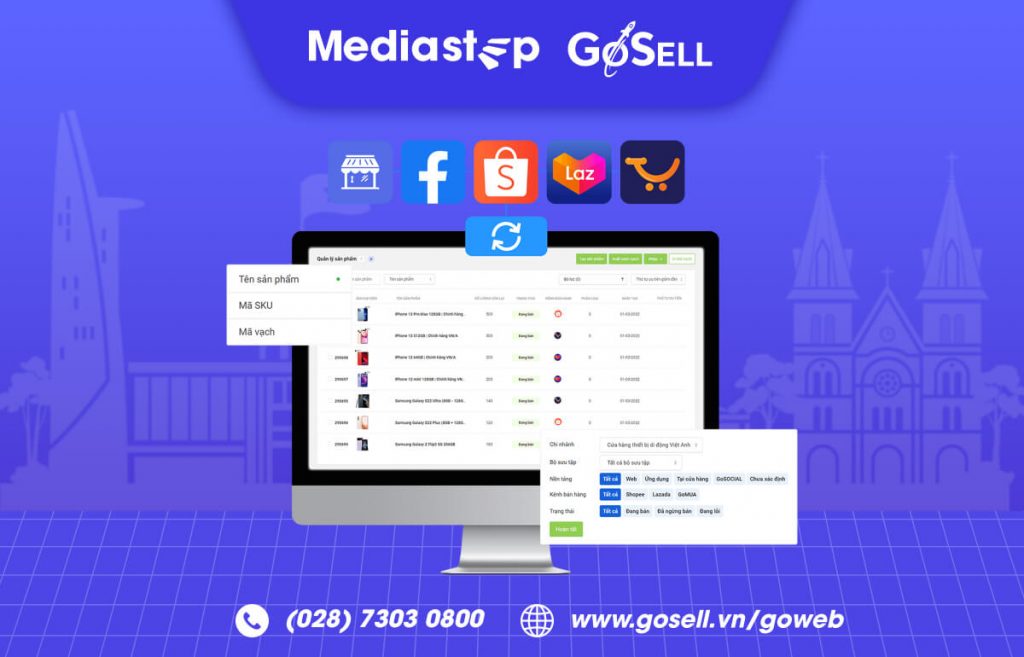 Đồng bộ sản phẩm từ website và các sàn thương mại điện tử bằng hệ thống của GoSELL 